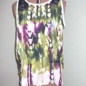 Mossimo Woman Size L Might fit XL Ombre Green Shirt White Trim Lightweight